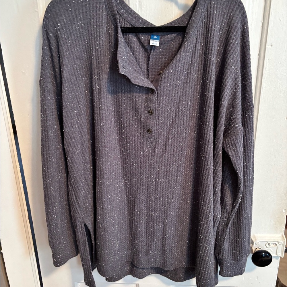 Gray Henley Long Sleeve Shirt